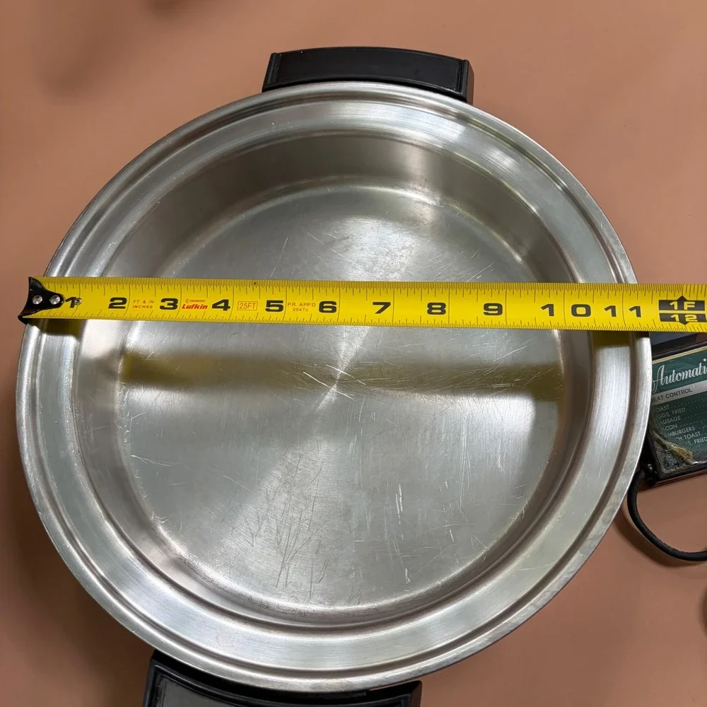 Liquid Core 17884 Stainless Steel Electric Skillet 900W Made in USA Tested